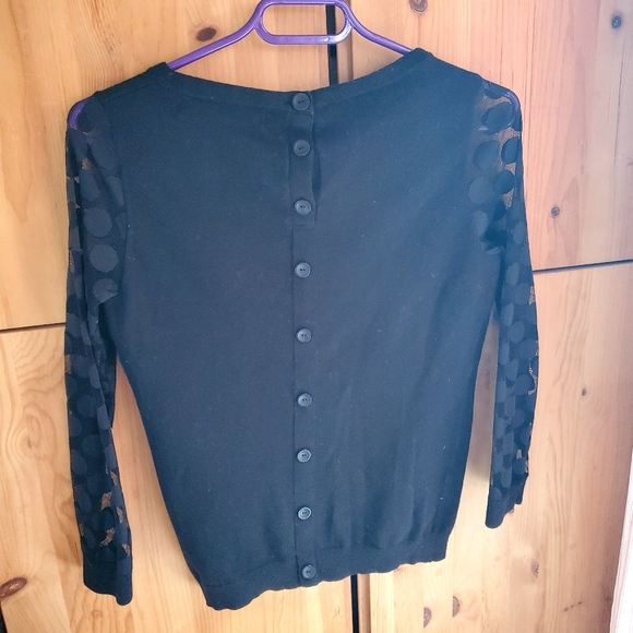 Sparrow by Anthropologie Black Round Neck Lace Sleeve Sweater size XS - Picture 4 of 8